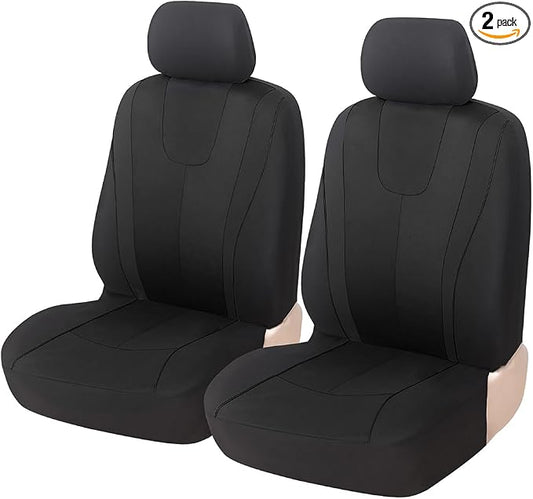 ZIMISI 4PCS Car Front Seat Covers, Comfort Breathable Vehicle Seat Protector Cover, Universal Automotive Interior Accessories for Car, SUV, Truck (Black)