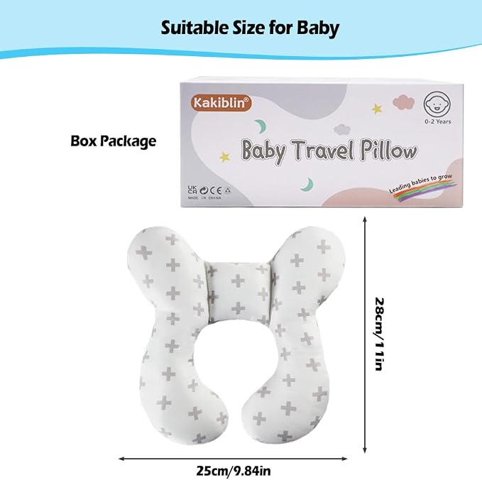 KAKIBLIN Baby Travel Pillow, Upgraded Baby Neck Pillows for Car Seat, Infant Neck Support Pillow for Head and Neck,Newborn Head Support for Car Seat,Pushchair