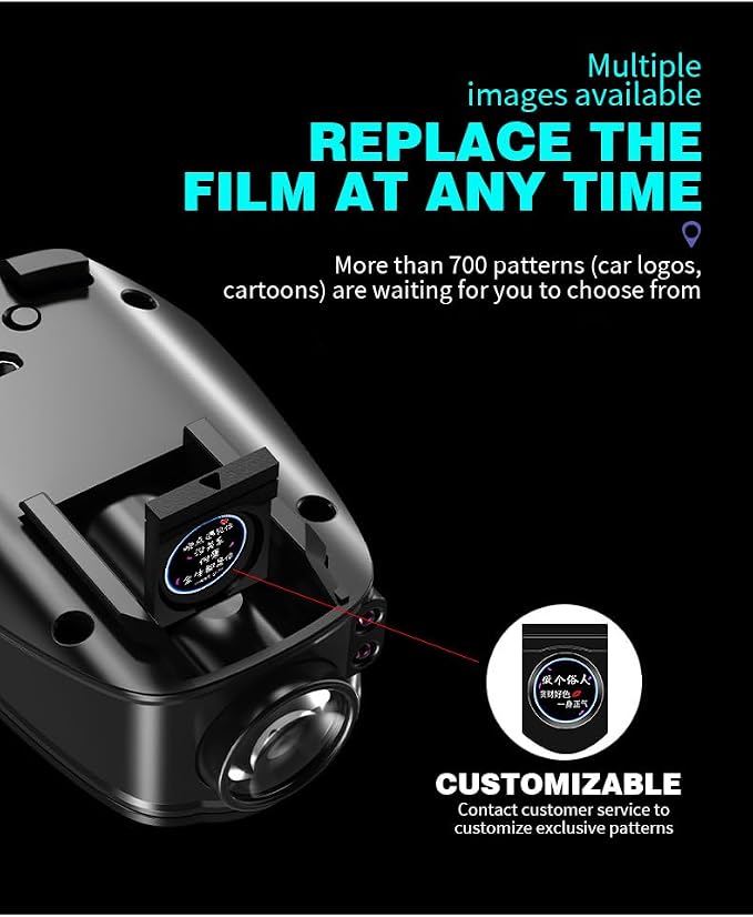Car Door LED Logo Projector Light, USB Rechargeable, Carbon Fiber Design, white Illumination (TOYO-OO-OO-T)
