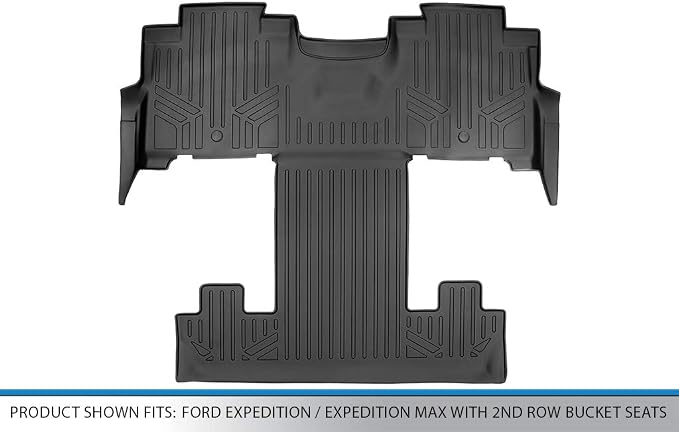 SMARTLINER Floor Mats 2nd and 3rd Row Liner Compatible with 2018-2025 Ford Expedition