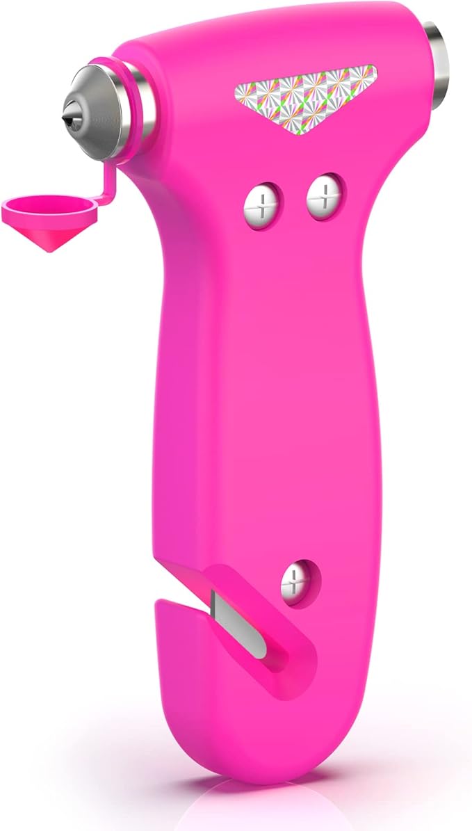 THINKWORK Car Safety Hammer Gift for Women, Three-in-One Tool with Window Breaker and Seat Belt Cutter, Safety Emergency Car Escape Tool for Family, Children.