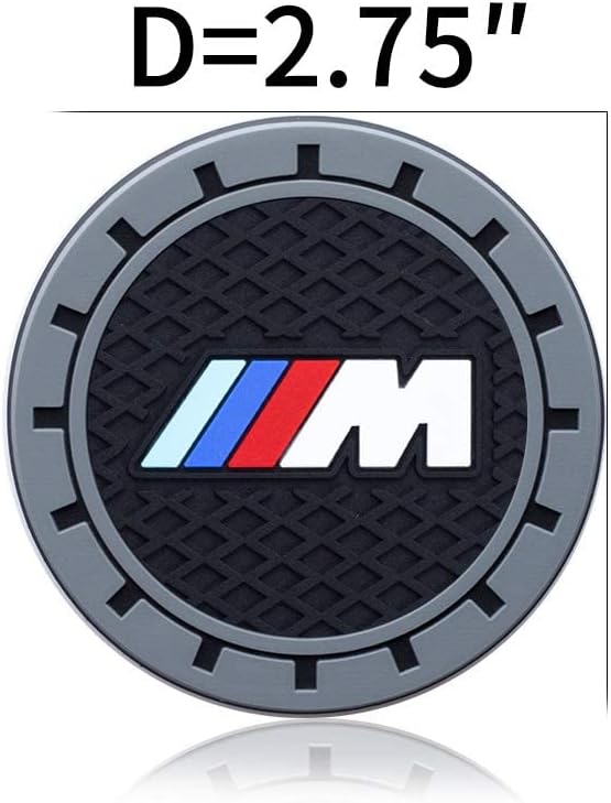 Car Cup Holder Coaster Compatible with BMW M M2 M4 M5 M6 M8 X1 X2 X3 X5 X6 M135i M240i Z4 328i X7, Auto Cup Holder Insert Coaster, 2PCS