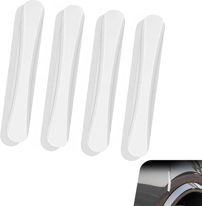 4PCS Silicone Car Door Edge Guards, Car Door Anti-Collision Guards, Universal Silicone Car Door Bumper Guard, Adhesive Bumper Scratch Guards for Auto, Sedans, Trucks, SUVs(White)