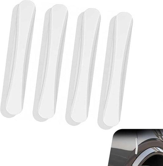 4PCS Silicone Car Door Edge Guards, Car Door Anti-Collision Guards, Universal Silicone Car Door Bumper Guard, Adhesive Bumper Scratch Guards for Auto, Sedans, Trucks, SUVs(White)
