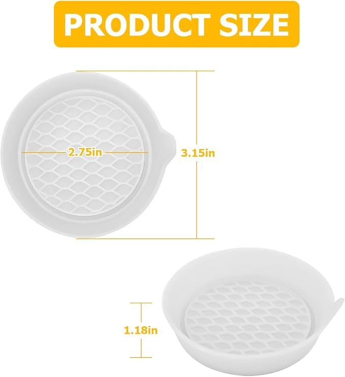 Mandark Car Cup Coaster, 4PCS Silicone Non-Slip Vehicle Drink Cup Mat, Sift-Proof Spill Recessed Automotive Interior Cup Holder Insert Protector Accessories, Universal for Most Cars (White)