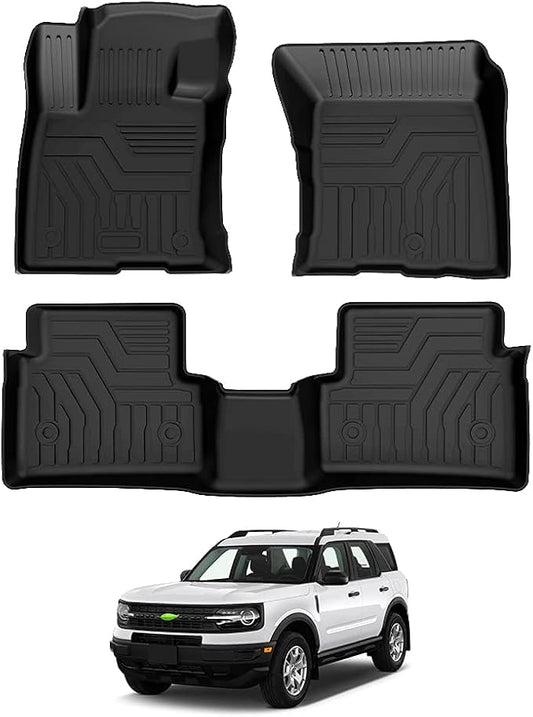 T TGBROS Floor Mats for Ford Bronco Sport 2021–2026 All-Weather Black Car Floor Liners Custom Fit 2 Rows Full Set Durable & Easy to Clean