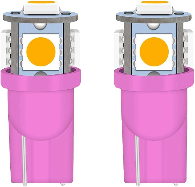smilfuy 2PCS T10 194 LED Bulbs Tag Lights for License Plate, 6000K Pink | Wedge 168 T10 2825 5SMD 5050 Chips LED Bulb, 12V Bulb Replacement for Car Interior Dome Map Door Courtesy License Plate Light