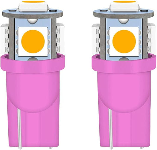smilfuy 2PCS T10 194 LED Bulbs Tag Lights for License Plate, 6000K Pink | Wedge 168 T10 2825 5SMD 5050 Chips LED Bulb, 12V Bulb Replacement for Car Interior Dome Map Door Courtesy License Plate Light