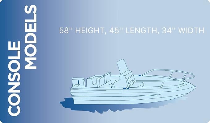 GOODSMANN 600 Denier Center Console Accessory Boat Cover, Silvery Gray, Water Resistant, Weather Protection, Trailerable 9921-0162-31