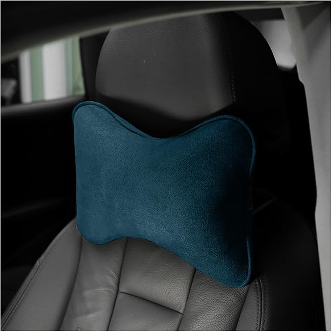Osilly Car Headrest Pillow, Soft Comfortable Breathable Memory Foam Ergonomic Design Automotive Neck Pillow Cushion with Adjustable Strap for Neck Pain Pressure Relief, Universal Fit（Blue）