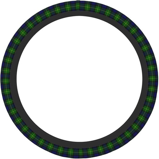 Thickened Elastic Steering Wheel Cover, Gordon Tartan Blue Green Plaid Ultra, Soft, Breathable, Fit for Cars, SUVs, Trucks, Stylish Comfortable Grip