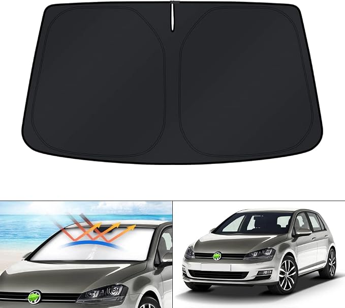 KUST Windshield Sun Shade for 2013-2018 Volkswagen VW Golf MK7 Accessories Window Sunshade Sun Protector Foldable Block UV Rays Keep Car Cooler