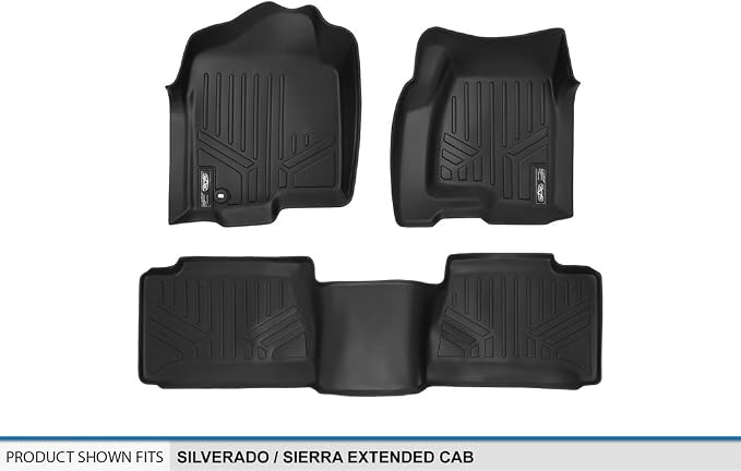 SMARTLINER Floor Mats 2 Row Liner Set for 1999-2006 Chevrolet Silverado 1500