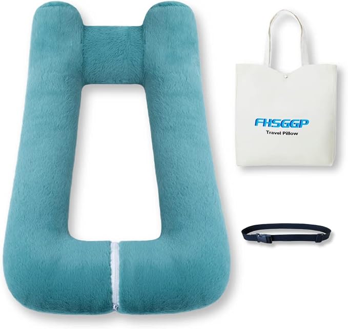 FHSGGP Travel Pillow Upgraded Version of Aircraft Travel Neck Pillow | With Storage bag, Sleep Pillows for Travel by Train, Car, or Plane, Supporting the Head and Body, Travel Pillow for Kids