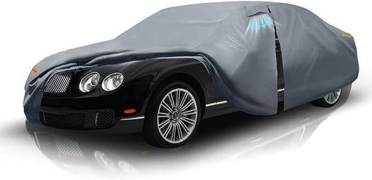 Waterproof Flying Spur(2013-2026) Car Cover with Breathable Vents, [Upgrade] Premium Covers with Cotton Liner and Zipper Door, Sun Rain Snow Dust Uv Protection.(Gift with Towel)