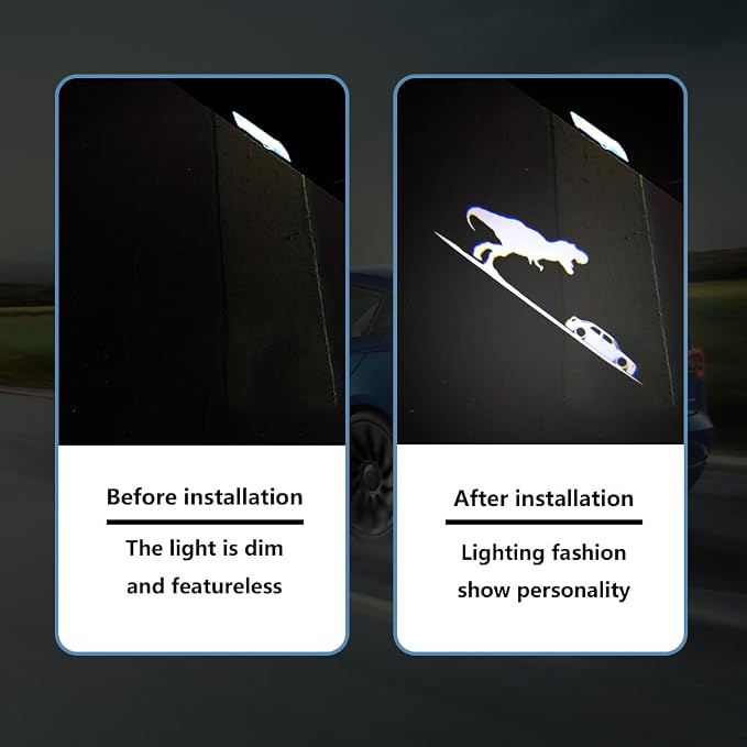 uuakarin 2PCS Car Door Logo Projector Lights Compatible with 300 300C 300S 2005- Present LED Ghost Shadow Light Laser Puddle Lamp Accessories (Dinosaur)