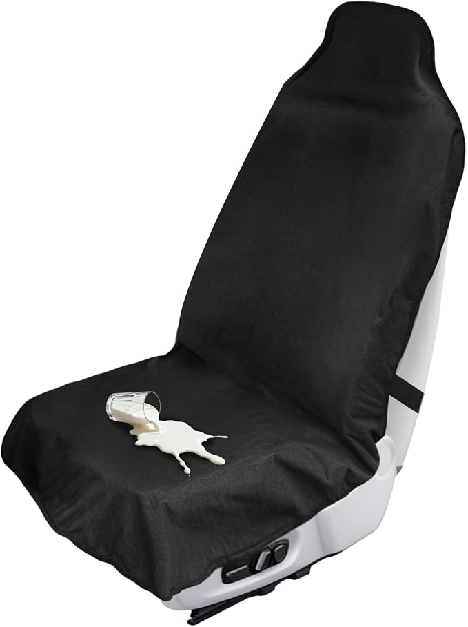 Waterproof Car Seat Cover Towel, Universal Fit Seat Protector for Cars and Small SUVs Anti-Slip Front Seat Protectors for Gym, Pets & Travel, Black, Machine Washable