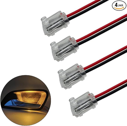 Car Door Handle Light Warm White 3200k Color Temperature LED Ambient light 12V Interior Installation Small Volume Opening 4mm Easy Installation Universal Small Car Ship Use (4PCS)