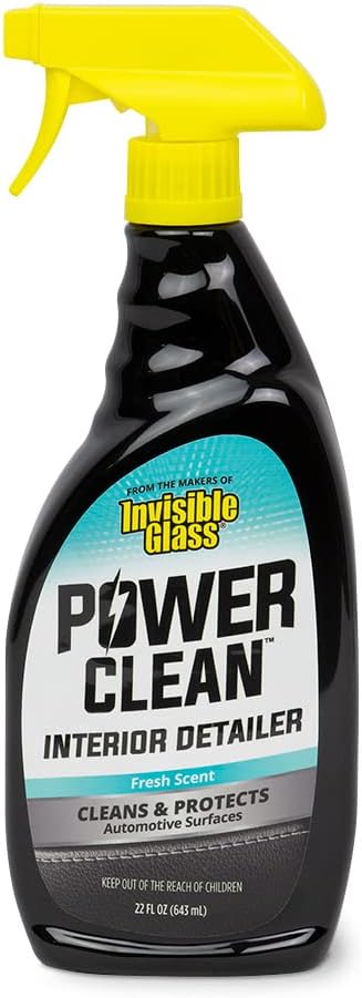 Invisible Glass 92024 Power Clean Interior Detailer Cleaner & Protectant – Cleans, Conditions & Restores Plastic, Vinyl, Rubber & Carbon Fiber – OEM Finish, Fresh Scent – 22 fl oz