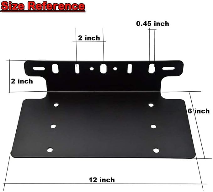DaSen Universal License Plate Light Bar Mount Fit Truck SUV 4X4 4WD Offroad | no drill,6x12 inch,American standard,heavy-duty,rustproof,front license plate mounting bracket,holder front bumper,sturdy