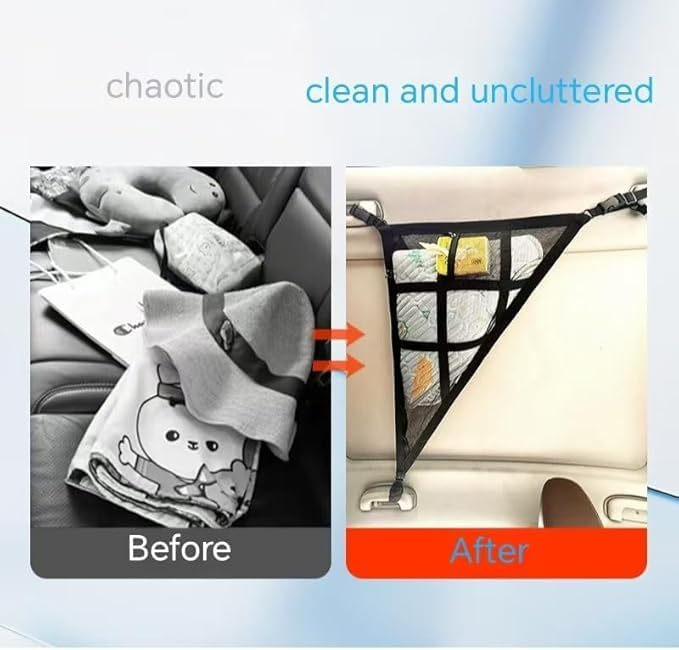 1 Pack Car Ceiling Cargo Net Fit for Ford Escape 2020-2023 2024 Roof Storage Organizer Heavy Duty Overhead Mesh Bag Polyester Double-Layer Zipper Design