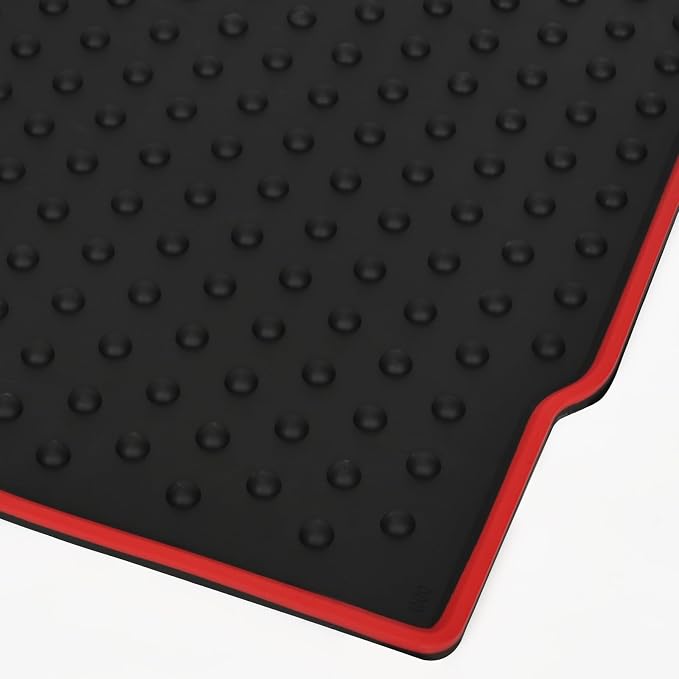 Car Floor Mats Custom Fit for Mini Cooper Countryman 2010-2016 R60 & R61 Paceman Black Red Rubber All Weather Protection Auto Floor Liners Heavy Duty Odorless