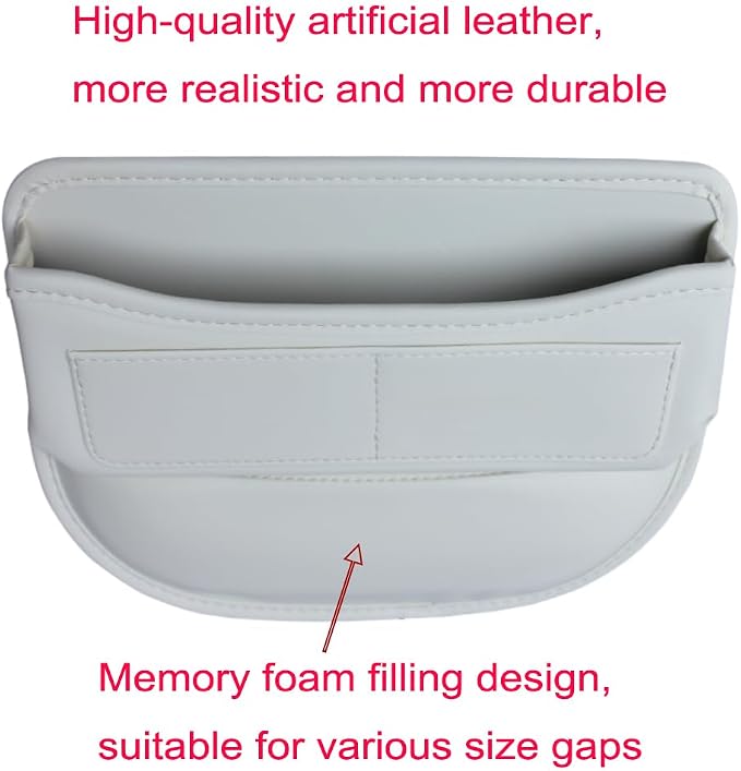 Seat Gap Organizer Car Seat Console Organizer Front Seat Side Storage Bag Center Console Side Pocket Car Seat Crevice Storage Seat Gap Filler Between Seat Storage Pouch（Beige）