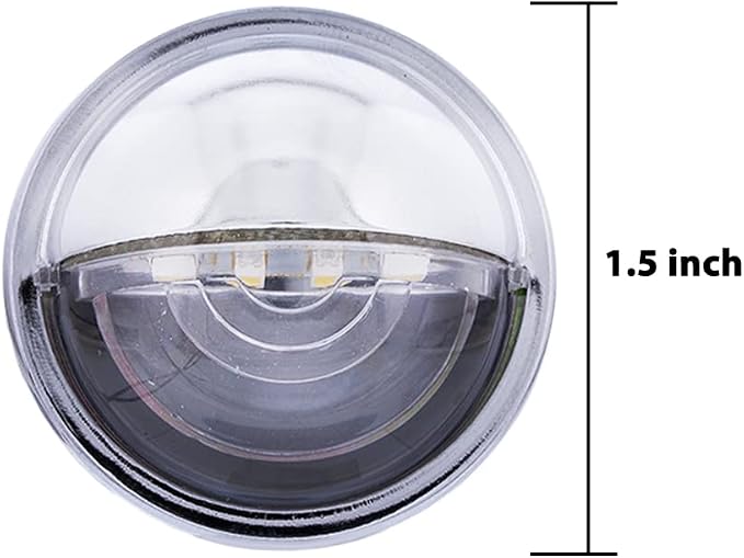 United Pacific 39995B 4 LED Rounded License Light, 1 ½” Diameter, Steel Housing, Easy Push-On Install, Bright White LED Light – 1 Unit