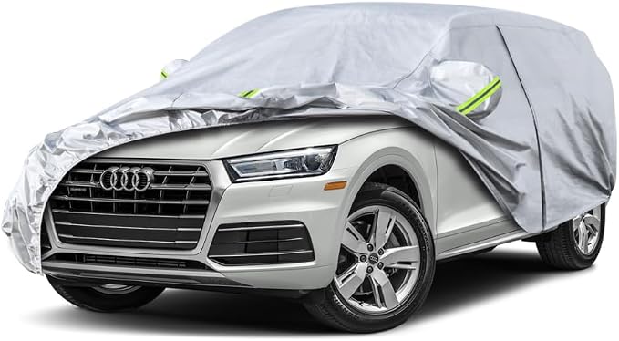 Koukou SUV Car Cover Custom Fit Audi Q5 2008-2025, Waterproof Car Cover All Weather for Automobiles Outdoor Indoor with Zipper Door, Sun Rain Dust Snow Protection.