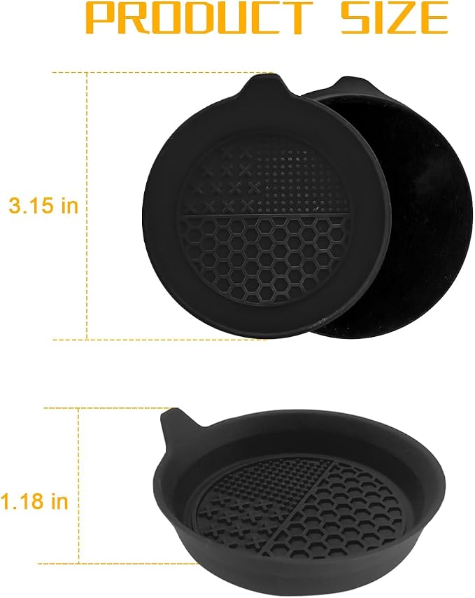 Mandark 4PCS Car Cup Holder Coaster, Silicone Anti-Slip Vehicle Insert Water Bottle Mat, Automotive Interior Insulation Drink Cup Pad Decor Accessories, Universal for SUV, Sedan, Truck (Black)