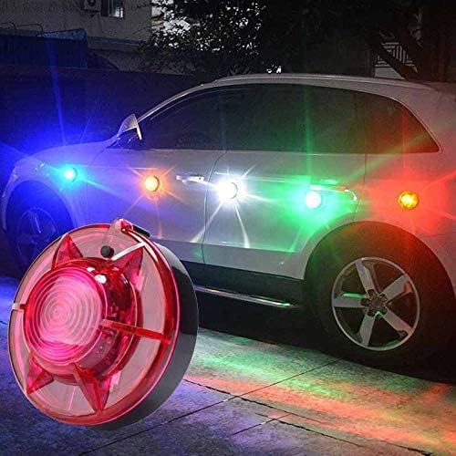 Roadside Flashing Flares Safety Warning Light Emergency LED Strobe Light with Magnetic Base Vehicle and Marine (Amber)