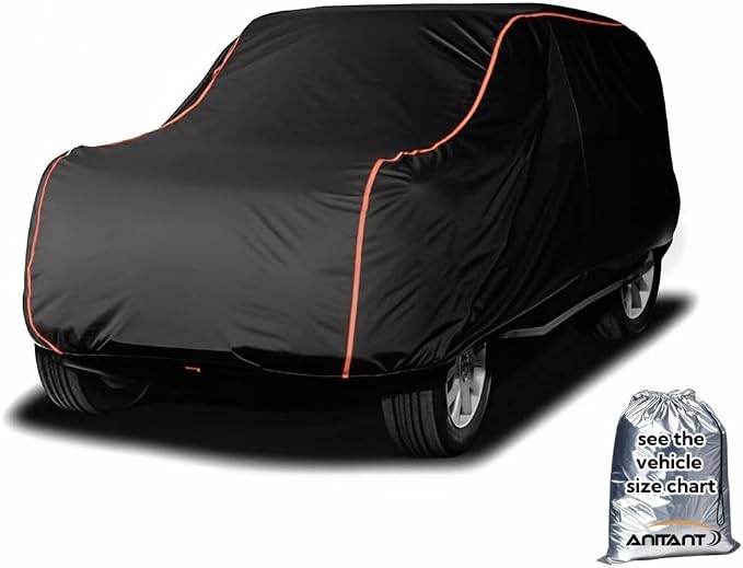 Super Lightweight Large Car Cover,Winter Snow Large SUV Cover Waterproof All Weather UV Rain Protection Full Exterior Covers Fit SUV 201" to 215"