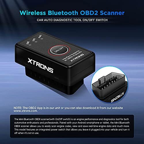 XTRONS OBD2 II Car Auto Diagnostic Tool Car Code Reader Check Engine with ON/Off Switch for Android Car Stereo Phone
