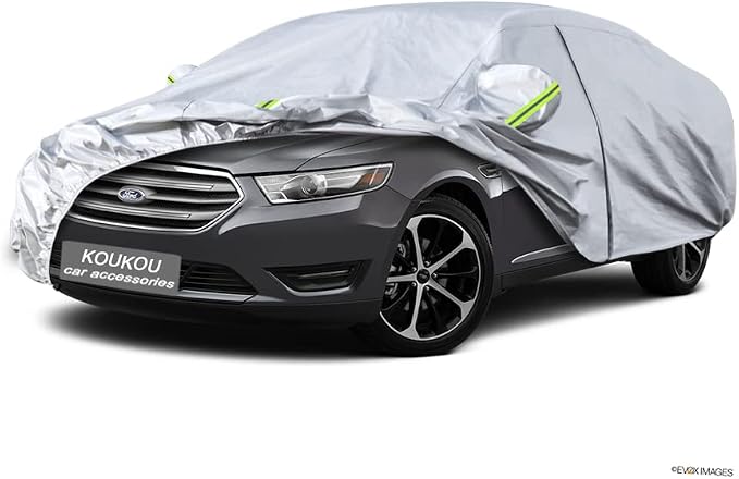 Koukou 6 Layers Car Cover Custom Fit Ford Taurus from 1986 to 2025, Waterproof All Weather for Automobiles, Sun Rain Dust Snow Protection. (Ships from US Warehouse, Arrive Within 3-7 Days)