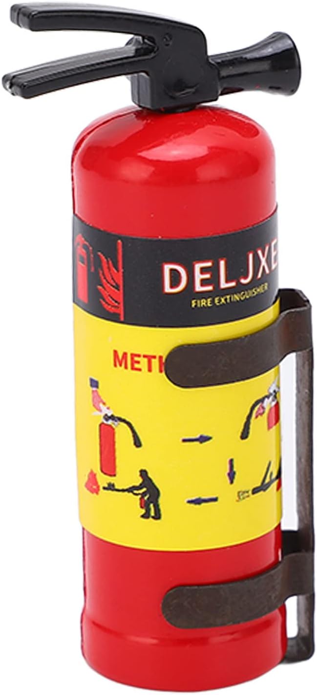Small Fire Extinguisher, 1/10 Scale RC Car Accessories RC Car Fire Extinguisher Simulation Design Vivid Lightweight Mini Fire Extinguisher Toy for AXIAL SCX10 WPL MN Series (Red)