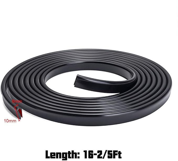 Winunite 16.4ft (5m) Car Door Edge Guards Black – Self-Adhesive PVC, U-Shaped, Fits Most Vehicles, Fade-Resistant, Scratch- and Chip-Resistant – Reduces Dings in Parking Lots
