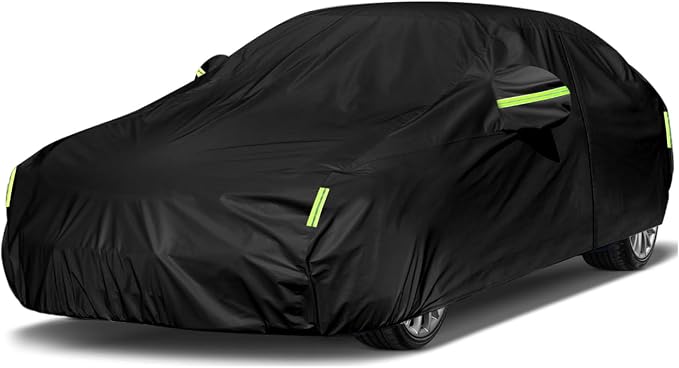 Sailnovo Car Cover Waterproof All Weather,7 Layers Heavy Duty Outdoor Full Car Cover, Snowproof Rainproof Windproof Sun UV Protection (PE+Cotton,A7 Fit Hatchback-Length (Up to 177"))