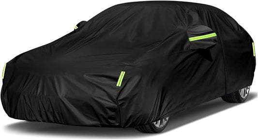 Sailnovo Car Cover Waterproof All Weather,7 Layers Heavy Duty Outdoor Full Car Cover, Snowproof Rainproof Windproof Sun UV Protection (PE+Cotton,A7 Fit Hatchback-Length (Up to 177"))