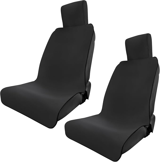 3tyto Universal Car Seat Covers, Waterproof Neoprene Seat Covers - Waterproof & Sweatproof, Machine Washable, Non-Slip Seat Protector for Car, Truck, SUV, Van (Black, 2 Pack)
