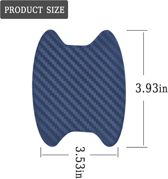 8PCS Car Door Handle Sticker, Carbon Fiber Anti-Scratches Car Door Cup Protector, Non-Marking Auto Door Handle Protective Film, Self-Adhesive Door Side Paint Protector for All Cars (Blue/8PCS)