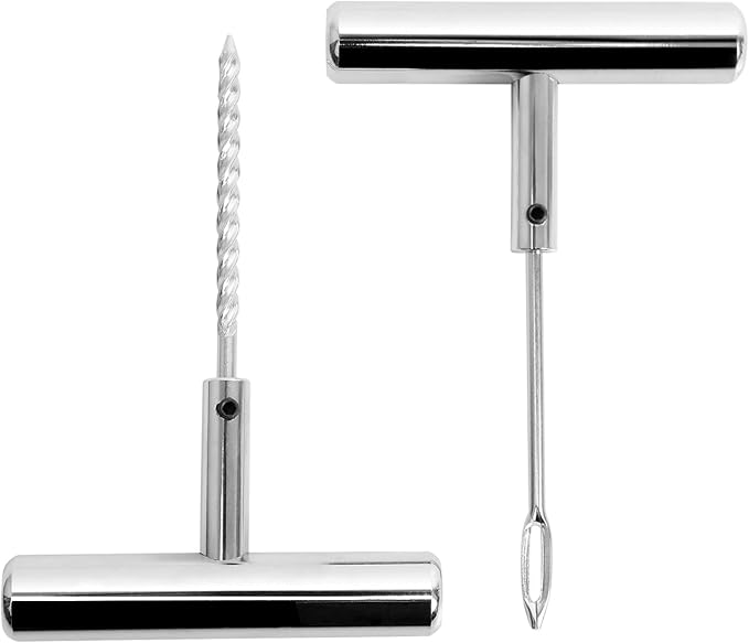 Tire Repair Puncture Tool Kit Heavy Duty Stanless Steel T-Handle Tire Repair Tool for Automobiles Motorcycles