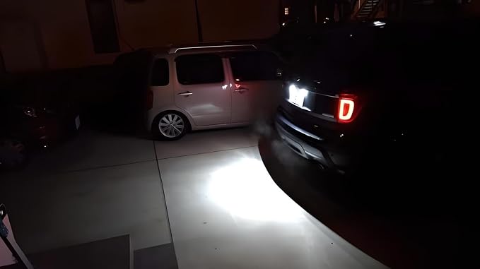 iJDMTOY Xenon White Full LED License Plate Light Kit Compatible With Ford C-Max Edge Transit Connect Ecosport Ranger, Jaguar XF XJ, 18-SMD White LED & Can-bus Error Free