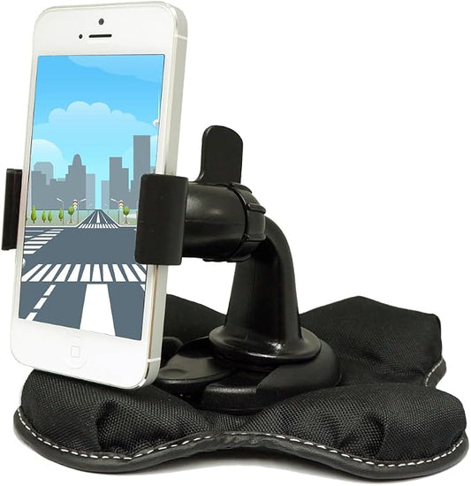 "Claw-X" NonSlip Universal Smartphone Beanbag Friction Dashboard Mount | compatible with iPhone 17 16 15 Pro MAX Air Galaxy S26 S25 Ultra Pixel 10 9 (All smartphones up to 4 inch wide)
