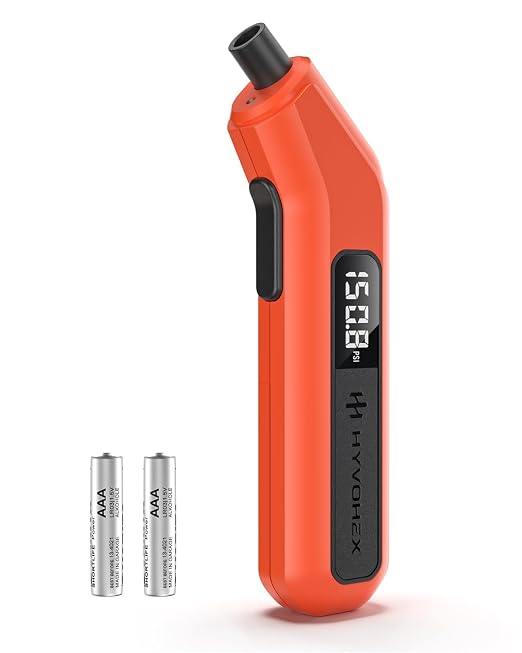 Tire Pressure Gauge Digital 200 PSI, HYVOHEX Tire Gauges for Tire Pressure with AAA Batteries, Visual LED Display Tire Gauge with Backlight, Digital Tire Gauge for Car Truck Motorcycle (Orange)