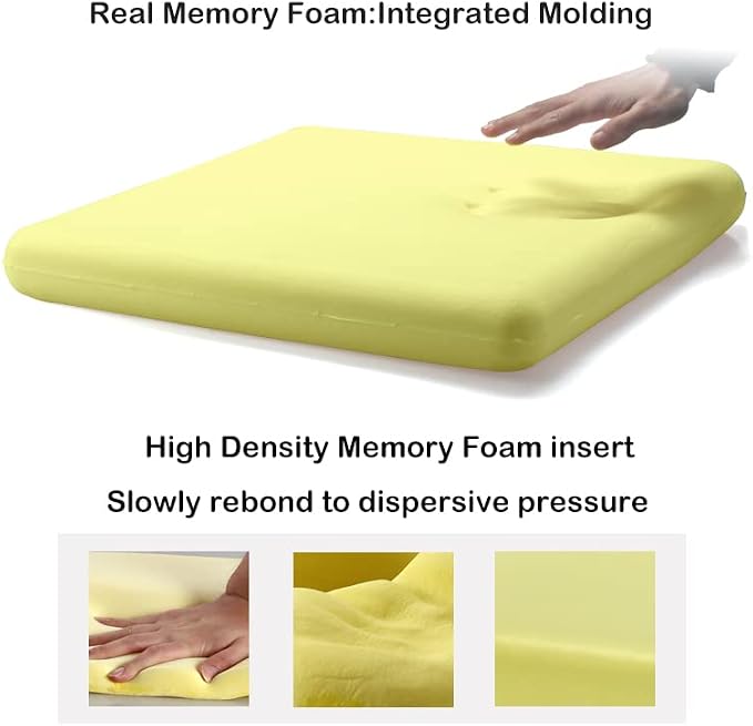 Sigmat Recliner Cushion for Elderly with Memory Foam 20x20x3 Inches Large Square Seat Cushion for Recliner Chair, Floor Pillow, Truck Seat Cushion Black