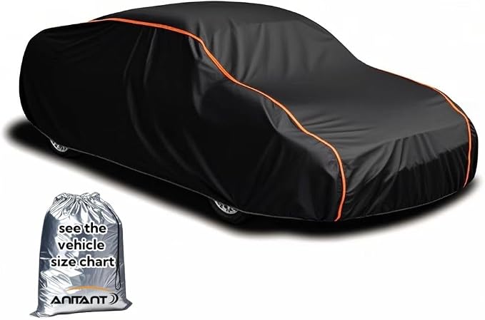Waterproof Sport Car Cover Super Lightweight Car Covers for Automobiles All Weather UV and Scratch Resistant Zipper Access Snow Car Covers Fit Coupe Under 163"