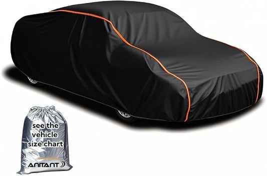 Waterproof Sport Car Cover Super Lightweight Car Covers for Automobiles All Weather UV and Scratch Resistant Zipper Access Snow Car Covers Fit Coupe Under 163"