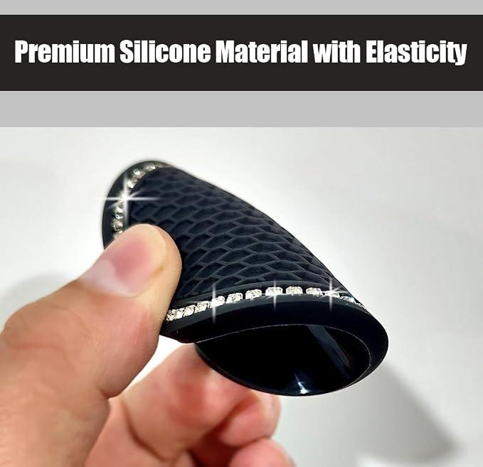 Bling Car Cup Coaster, 2.75 Inch Anti Slip Shockproof Embedded Drink Mat, Dustproof Automotive Interior Accessories Mat, Universal for Vehicles, Trucks, RVs and More (Black 4 PCS)
