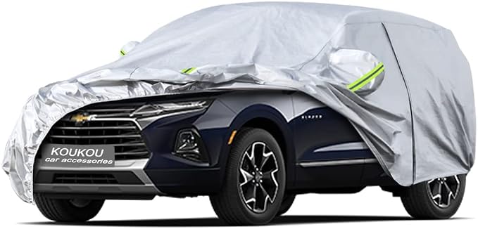 Koukou 6 Layers Car Cover Custom Fit Chevy Blazer from 1982 to 2025, Waterproof All Weather for Automobiles, Sun Rain Dust Snow Protection. (Ships from US Warehouse,Within 3-7 Days)