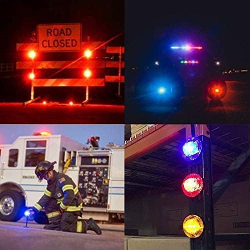 3 Pack LED Road Flares Roadside Flashing Emergency Lights Beacon with Magnetic Base for Vehicle and Outdoor Sports.(Yellow)